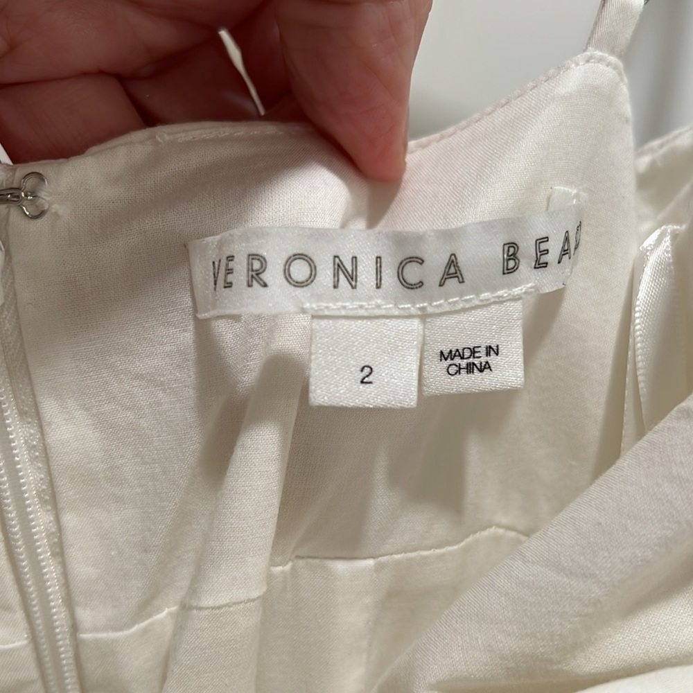 Veronica Beard White and Rust Striped Halter Dress. - Picture 4 of 4